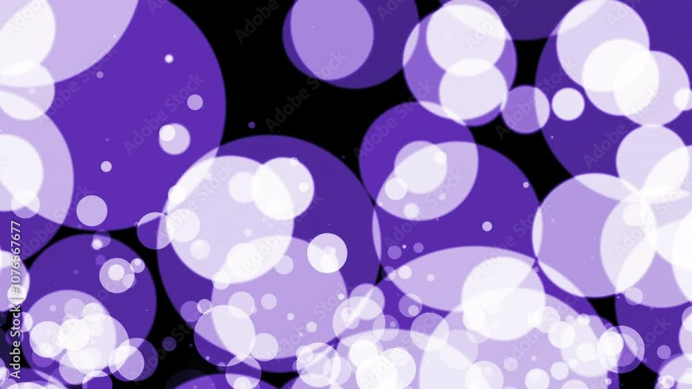 Poster abstract seamless loop purple bokeh particles flow on black background . christmas light texture bac