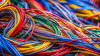Vibrant Collection of Colored Electronic Wires for Dynamic Backgrounds and Creative Projects in High Resolution