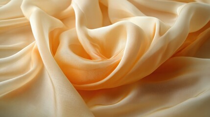 Fototapeta premium Elegant Soft Yellow Silk Fabric Draped Smoothly
