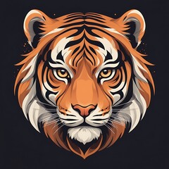 Fototapeta premium Tiger face animal logo make solid background image