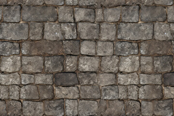 Obraz premium Processed collage of old street pavement surface texture. Background for banner, backdrop
