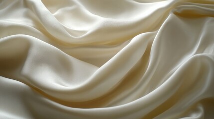 Fototapeta premium Elegant Cream Satin Fabric with Soft Draping Texture