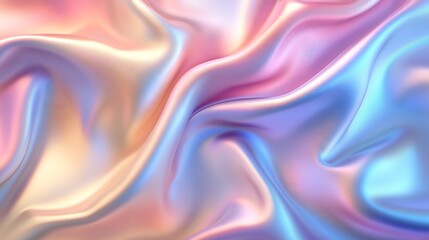 Obraz premium Abstract Holographic Background with Pink and Blue Wavy Patterns