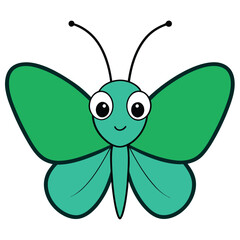 Green Hairstreak butterfly vector illustrations on a white background.