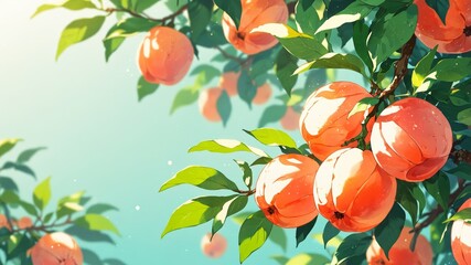 Delicate Peach Blossoms in Anime Style