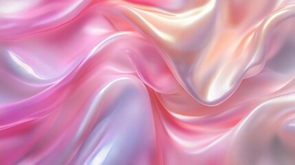 Fototapeta premium Elegant Iridescent Satin Fabric Drapery in Soft Pink and Lavender Tones