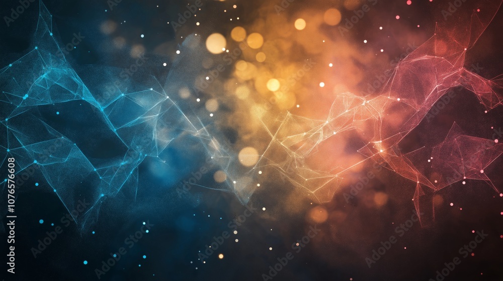 Poster a beauty futuristic abstract background in a high-tech style. shining lines and patterns resembling 