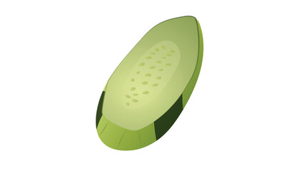 cucumber slice flat vector illustration isolated on white background