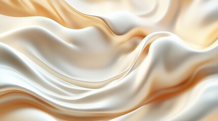 Obraz premium Elegant Flowing Satin Fabric in Soft Cream and Peach Tones