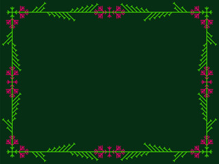 Snowflakes frame for Christmas and New Year greetings. Winter frame with snowflakes in geometric line art style. Design for greeting card, flyers and invitations. Vector illustration