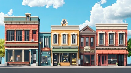 Obraz premium old fashioned main street store buildings