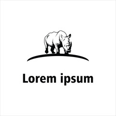 Rhino logo template design vector