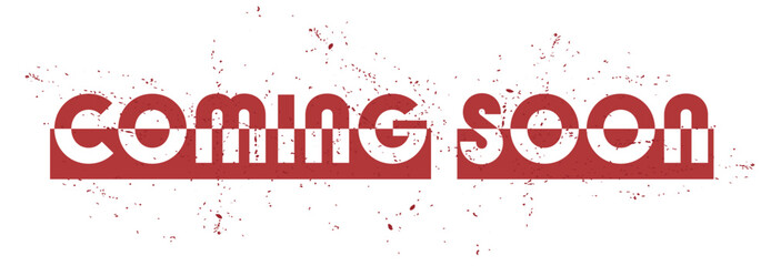 Red stamp text isolated COMING SOON. Banner for announcements promotions notifications or new arrivals for advertising or promotional campaigns