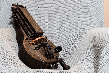 hurdy-gurdy vintage crafted historical instrument