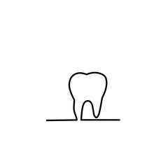 Tooth one line drawing 