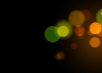 Bokeh Photo Overlay on Black Background. Beautiful Soft Light Bokeh Effect. Ideal for Photography, Graphic Design, and Video Editing.