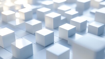 Obraz premium Abstract White Cubes Pattern