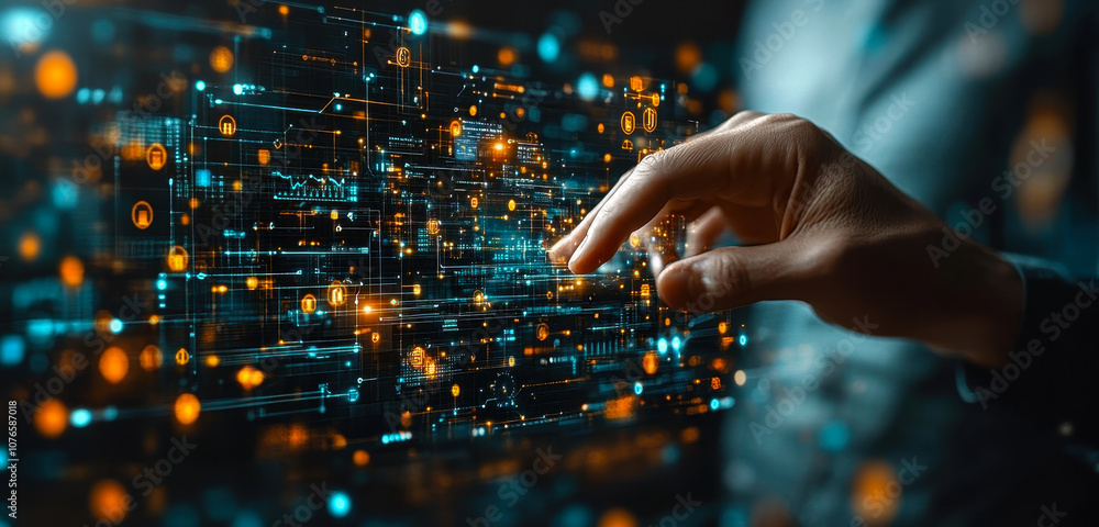 Poster business workflow automation with digital flowchart for document management