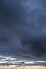 Beautiful skyscape with clouds at sunrise