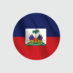 Haiti national flag circle sign vector