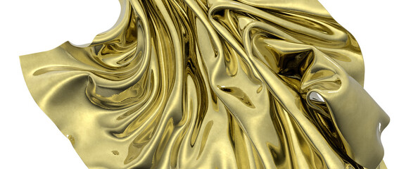 A luxurious wave of golden fabric The perfect backdrop for your product