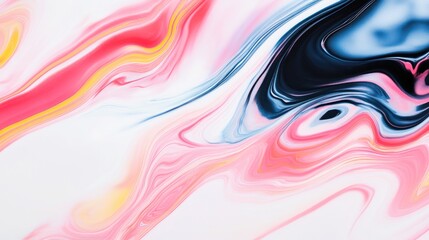Obraz premium Abstract fluid art with vibrant pink, blue, and white swirling patterns.