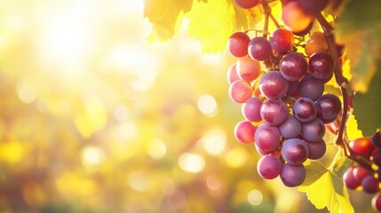 Ripe Grapes on a Vine