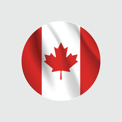Canada national flag circle sign vector
