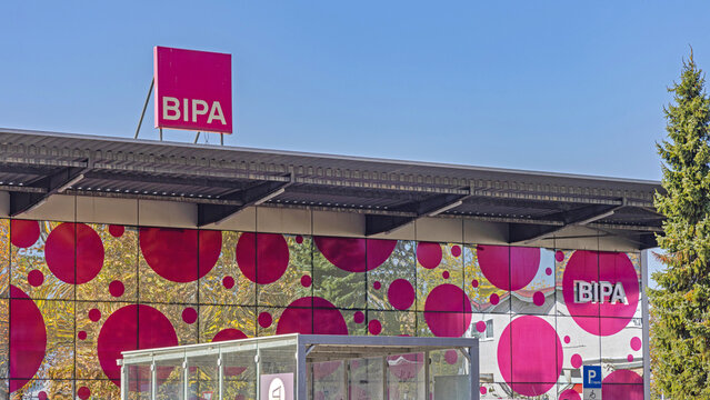 Bipa Drug Store Sign at Top of Shopping Centre in Slavonski Brod Croatia