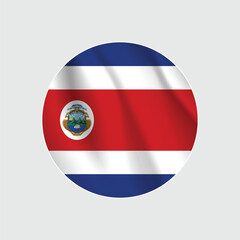Obraz premium Costa rica national flag circle sign vector