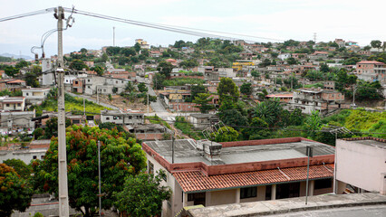 Fototapeta premium BELO HORIZONTE, BRAZIL: general view of township favelas in the suburb, with innumerable unfinished houses
