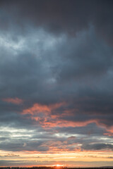 Beautiful skyscape with clouds at sunrise