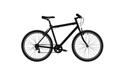 A minimalistic silhouette of a bicycle in side profile,
