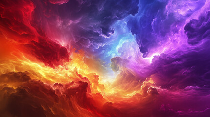 Dramatic Colorful Cloudscape with Fiery Hues