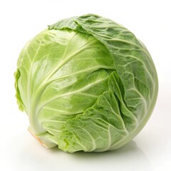 Obraz premium Fresh green cabbage with tightly packed leaves