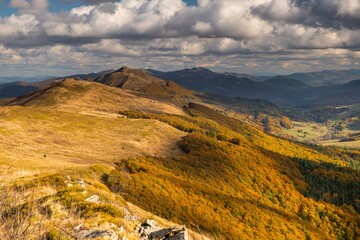 Sunlit Valleys and Shadows in Bieszczady’s Fall