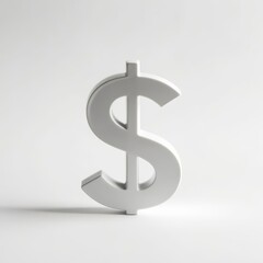 Obraz premium A minimalist white dollar sign stands alone against a light background