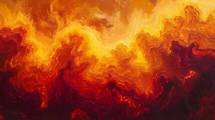 Fiery Lava-Like Abstract Texture in Warm Reds and Yellows
