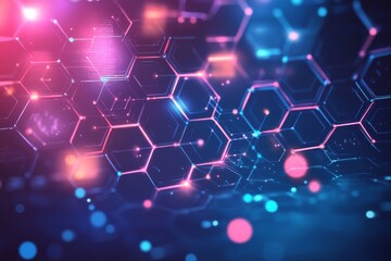 Obraz premium abstract hexagon background, pink and blue color palettes