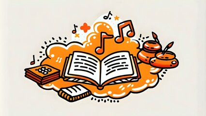 Obraz premium Creative Books Music Colors Art Inspiration Learning Energy