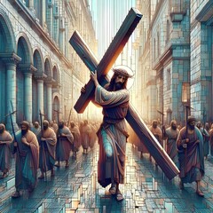 Obraz premium Jesus carrying his cross 31