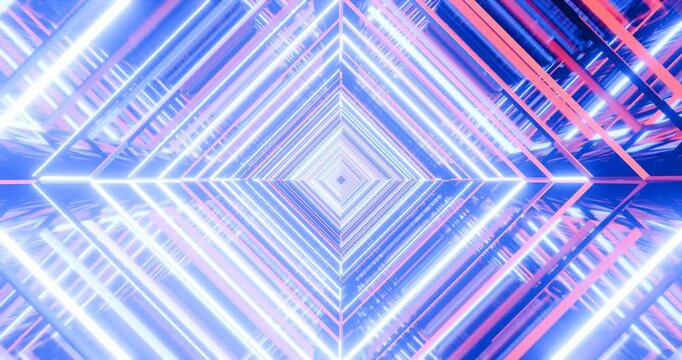 Romb Tunnel Blue Red VJ Loop 4K - Stunning Animation for Visual Effects and Events