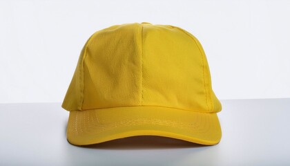 Yellow Trucker Hat on White Background