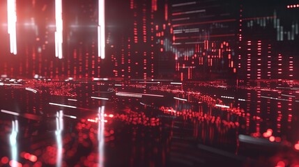 Stock market graph investment graph concept 3d rendering