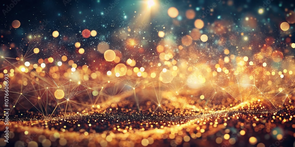 Poster vintage style photography of tech particle mirage – exploring the abstract beauty and complexity of 