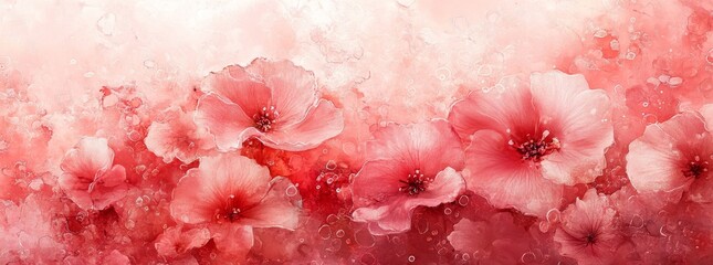 Fototapeta premium delicate watercolor blooms in soft dreamy hues create a romantic and ethereal festive backdrop loose fluid brushstrokes blend colors seamlessly evoking a sense of gentle celebration.