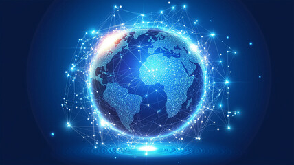 Fototapeta premium デジタル接続を表す光る地球