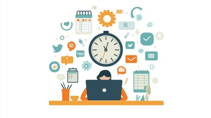 デスクワークをする女性