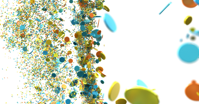 Colorful Confetti Explosion on White Background