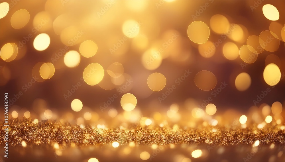 Aufkleber blurred golden background with bokeh lights, creating a warm and festive atmosphere.